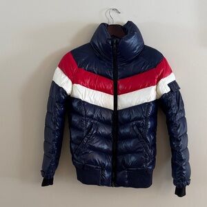 S13 Stylish Navy and Red Puffer Jacket SM